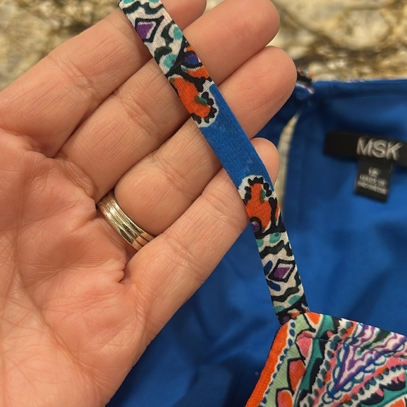 Green and Orange Asymmetrical Halter Sundress for Resort Wear - Picture 5 of 9